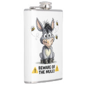 Beware Of The Mule Funny Donkey Warning Design フラスク (右)