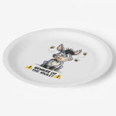 Beware Of The Mule Funny Donkey Warning Design ペーパープレート (アングル)