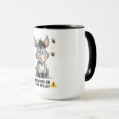 Beware Of The Mule Funny Donkey Warning Design マグカップ (正面右)