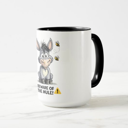 Beware Of The Mule Funny Donkey Warning Design マグカップ (正面右)