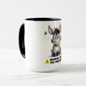 Beware Of The Mule Funny Donkey Warning Design マグカップ (正面左)