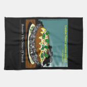 Beware the Chives of Starch – Funny Foodie Cartoon キッチンタオル (横)