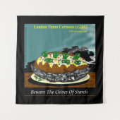 Beware the Chives of Starch – Funny Foodie Cartoon タペストリー (正面)