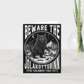 Beware The Jolakotturinn Yule Cat Icelandic Christ カード (正面)