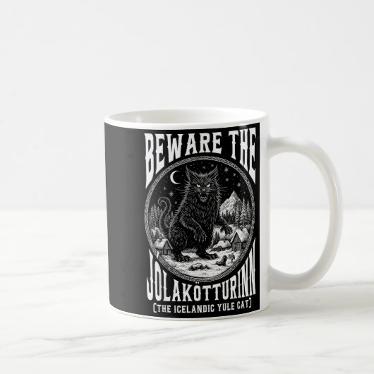 Beware The Jolakotturinn Yule Cat Icelandic Christ コーヒーマグカップ (右)