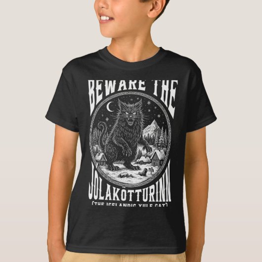 Beware The Jolakotturinn Yule Cat Icelandic Christ Tシャツ (正面)