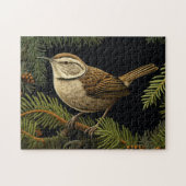 Bewick’s wren on fir branches ジグソーパズル (横)