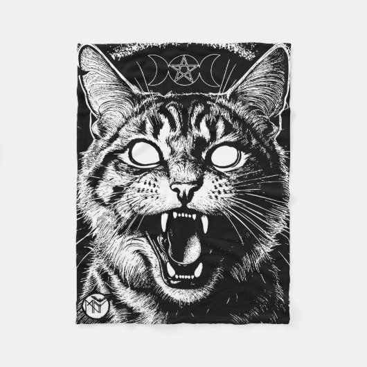 Bewitched Tabby フリースブランケット (正面)