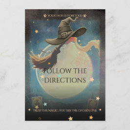 Bewitching Night Moon & Broom Directions エンクロージャーカード