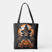 Bewitching Skeleton with Jack-O'-Lantern Halloween トートバッグ (裏面)