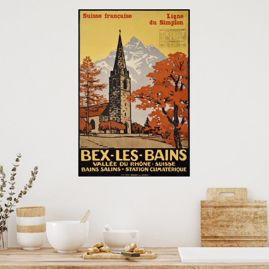 Bex les Bains, Suisse Francaise, Ligne du Simplon ポスター (キッチン)