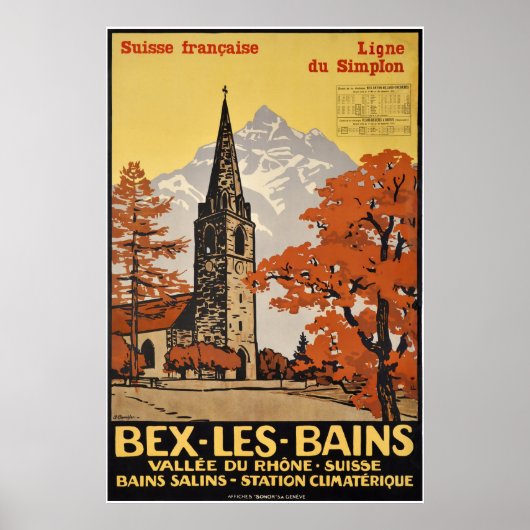 Bex les Bains, Suisse Francaise, Ligne du Simplon ポスター (正面)
