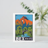 Bex Switzerland Vintage Travel Poster復元済み ポストカード (スタンド正面)