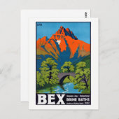Bex Switzerland Vintage Travel Poster復元済み ポストカード (正面/裏面)