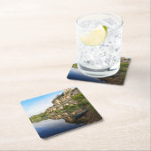 BeynacとCazenacドルドーニュ県のコースターで スクエアペーパーコースター (インサイチュ)