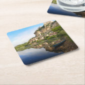 BeynacとCazenacドルドーニュ県のコースターで スクエアペーパーコースター (アングル)