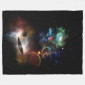 Beyond宇宙&タイムフラクタルアートII Spacescape フリースブランケット (正面(横))