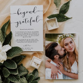 Beyond エレガント Grady Script結婚の写真 サンキューカード