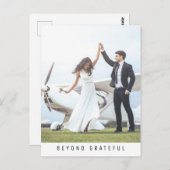 Beyond シンプル Beautiful Photo結婚's Thank You ポストカード (正面/裏面)
