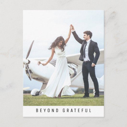 Beyond シンプル Beautiful Photo結婚's Thank You ポストカード (正面)