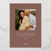 Beyond Beyond Foil Thanksgivingフォトカード 箔シーズンカード (裏面)