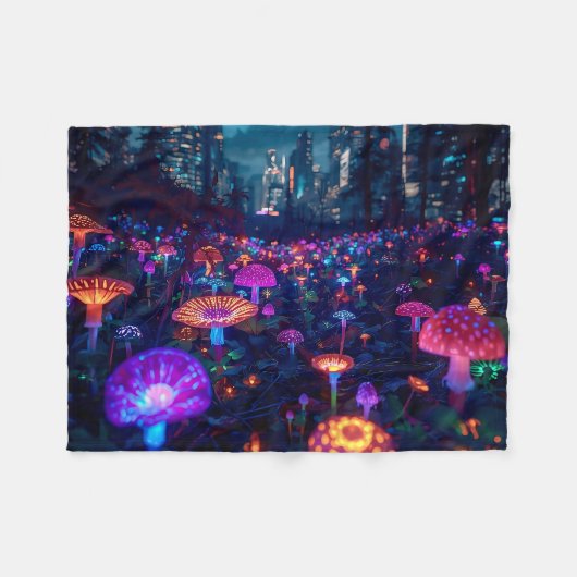 Beyond Glowfall Grove フリースブランケット (正面(横))