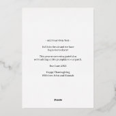 Beyond Grateful Thanksgiving Pregnant Announcement 箔シーズンカード (裏面)