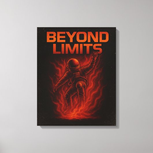 Beyond Limits Astronaut Motivational Poster キャンバスプリント (正面)