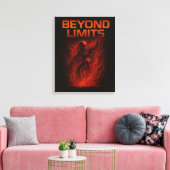 Beyond Limits Astronaut Motivational Poster キャンバスプリント (インサイチュ (リビング))