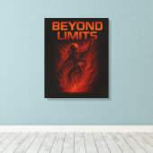 Beyond Limits Astronaut Motivational Poster キャンバスプリント (インサイチュ (ウッドフロア))