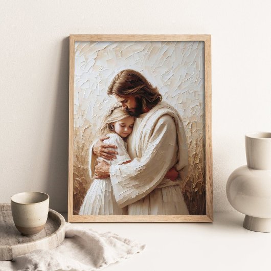 Beyond Love, Christian Art, Jesus Hugging Girl ポスター