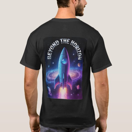 Beyond the Horizon Rocket Space Shirt Tシャツ (裏面)