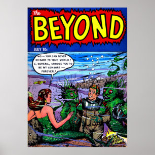 Beyond The Mermaid Kingdom Vintage Comics Poster ポスター