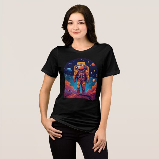 「Beyond the Stars:宇宙飛行士シルエットTシャツDe トライブレンドTシャツ (正面全面)