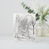 Beyond Time – ハープ付き妖精 ポストカード (スタンド正面)