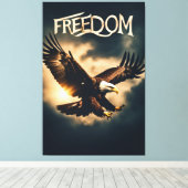 Beyond Wings: Freedom with an Eagle キャンバスプリント (インサイチュ (ウッドフロア))