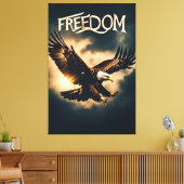 Beyond Wings: Freedom with an Eagle キャンバスプリント (インサイチュ (リビング))