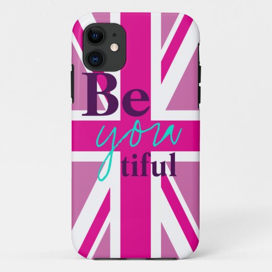 beYOUolyful Pink Union Jack iPhone 5ケース Case-Mate iPhoneケース (裏面)