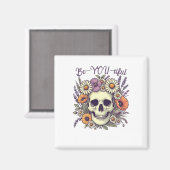 BeYouryスカルと花 マグネット (正面/裏面)