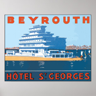 BeyrouthのホテルSt.ゲオルゲスのヴィンテージ ポスター