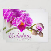 Bezaubernde Einladungskarte mit Orchidee 招待状 (正面/裏面)