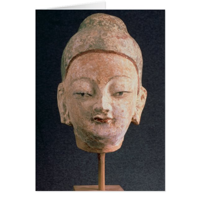 Bezeklikからの仏の彫像の頭部、 (正面)