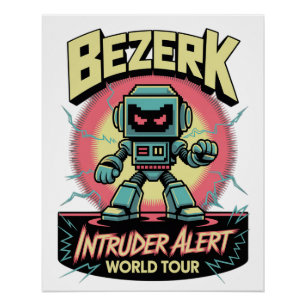 Bezerk Intruder Alert World Tour レトロアーケード ポスター