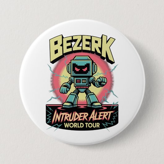 Bezerk Intruder Alert World Tour Retro Arcade  缶バッジ (正面)