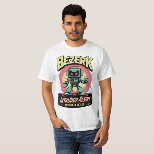 Bezerk Intruder Alert World Tour Retro Arcade  Tシャツ (正面フル)