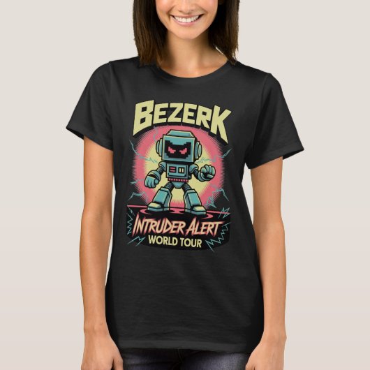 Bezerk Intruder Alert World Tour Retro Arcade  Tシャツ (正面)