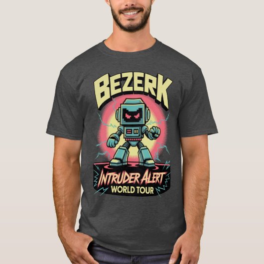 Bezerk Intruder Alert World Tour Retro Arcade  Tシャツ (正面)