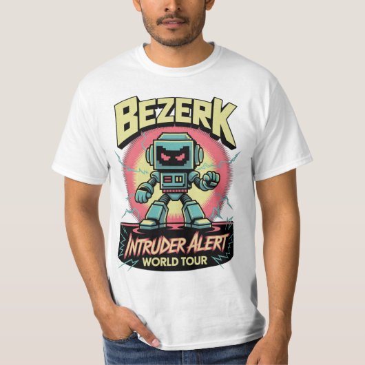 Bezerk Intruder Alert World Tour Retro Arcade Tシャツ (正面)