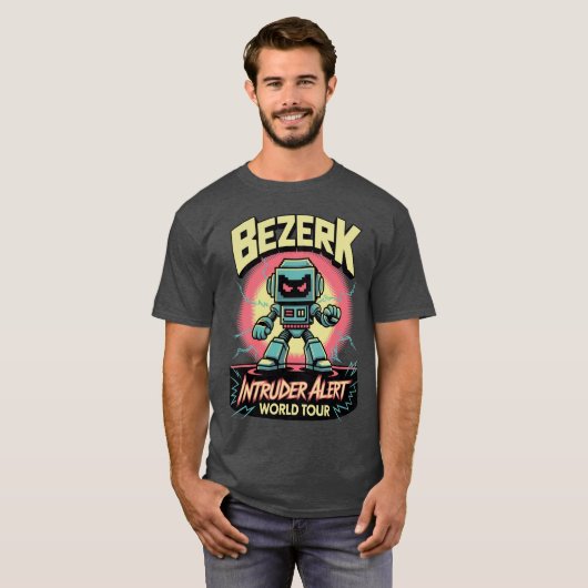 Bezerk Intruder Alert World Tour Retro Arcade  Tシャツ (正面フル)