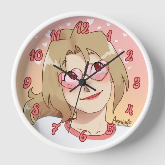 BFアンバーとハートサングラス 壁時計 (正面)